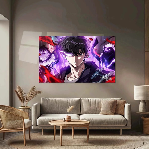 Solo Leveling Metal Poster | Sung Jin-Woo Shadow Monarch Wall Art | Anime Manhwa Decor 07 - TURTLEWINGS 