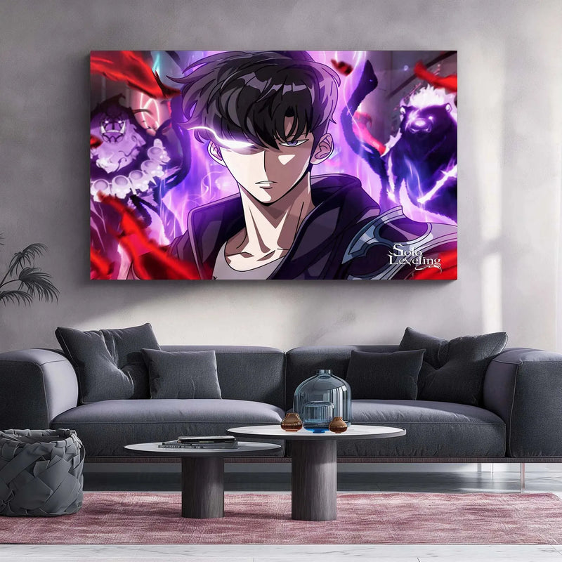 Turlet Leveling Solo Leveling Metal Poster | Sung Jin-Woo Shadow Monarch Wall Art | An ...