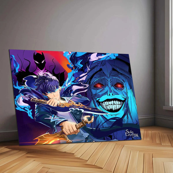 Solo Leveling Metal Poster | Sung Jin-Woo Shadow Monarch Wall Art | Anime Manhwa Decor 08 - TURTLEWINGS 