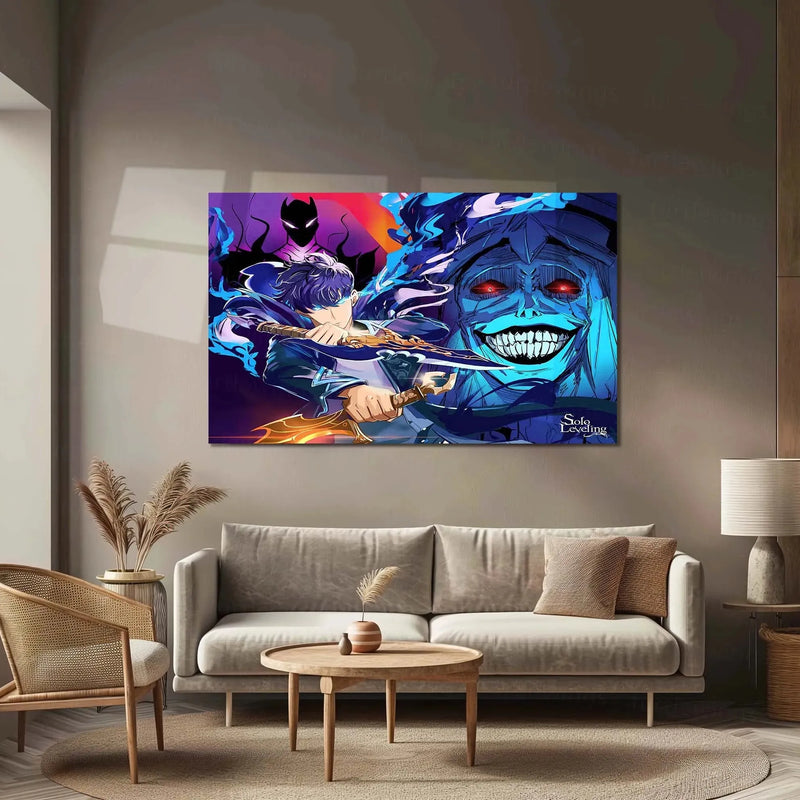 Solo Leveling Metal Poster | Sung Jin-Woo Shadow Monarch Wall Art | Anime Manhwa Decor 08 - TURTLEWINGS 