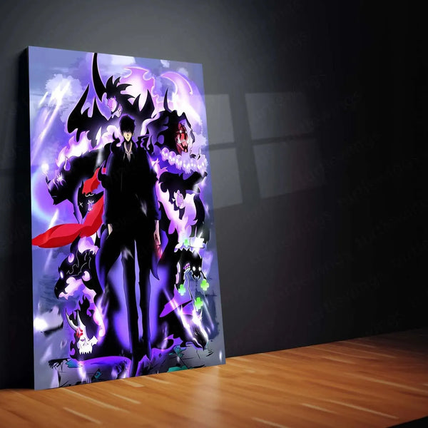 Solo Leveling Metal Poster | Sung Jin-Woo Shadow Monarch Wall Art | Anime Manhwa Decor 09 - TURTLEWINGS 