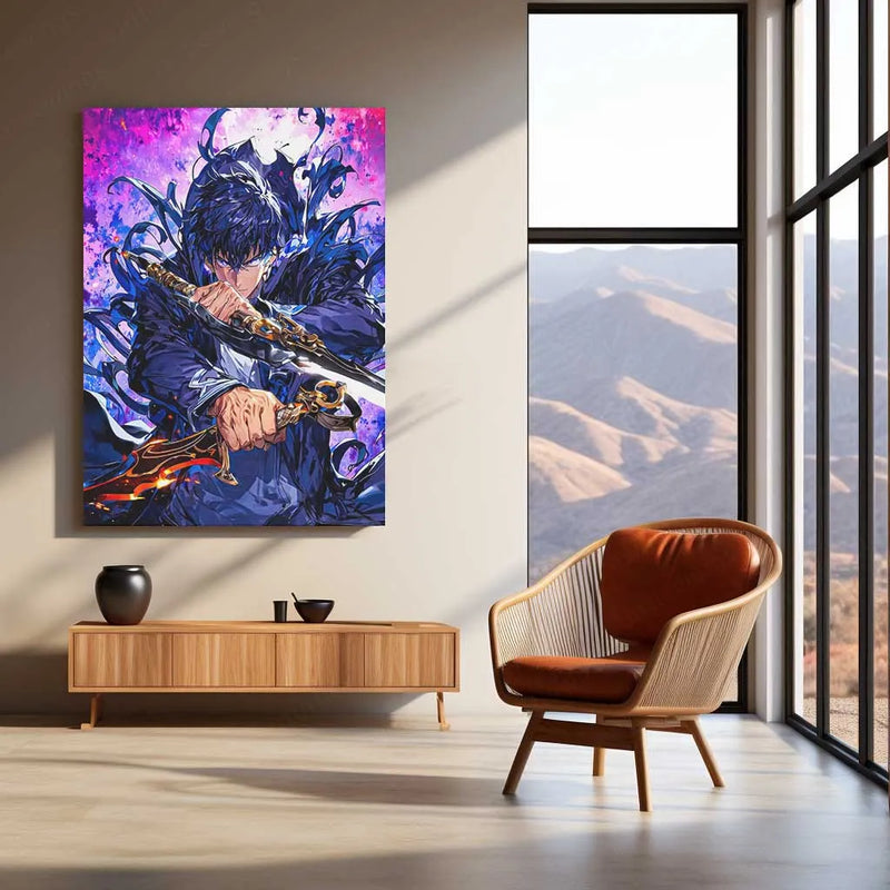 Solo Leveling Metal Poster | Sung Jin-Woo Shadow Monarch Wall Art | Anime Manhwa Decor 16 - TURTLEWINGS 
