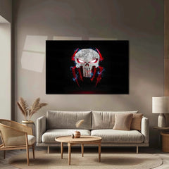 Spider-Man × Punisher – Vigilante Fusion | Dark Mashup Metal Frame | Superhero Wall Art - TURTLEWINGS 