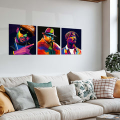 Hip-Hop Legends – Metal Poster Set of 3 | Tupac, Biggie, Eminem Tribute | Street Culture Luxury Wall Frames