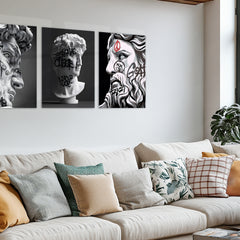 Rebel Renaissance – Luxury Street Art Metal Poster Set of 3 | Modern Luxury Wall Frames | Bold Urban Aesthetic