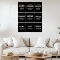 Motivational Metal Poster Set of 9 – Inspirational Wall Frame Decoretal wall frame set - TURTLEWINGS 