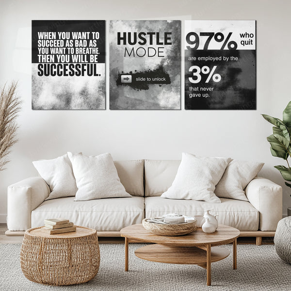 Motivational Metal Poster Set of 3 – Inspirational Wall Frame Décoretal wall frame set