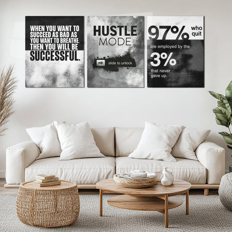 Motivational Metal Poster Set of 3 – Inspirational Wall Frame Décoretal wall frame set