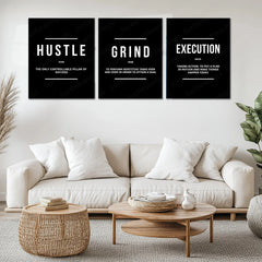 Motivational Metal Poster Set of 3 – Inspirational Wall Frame Decoretal wall frame set 02 - TURTLEWINGS 