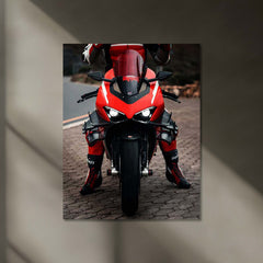 Ducati Panigale V4 Neon LED Metal Frame | Redline Superbike Wall Poster | High-Speed Glow Art 01
