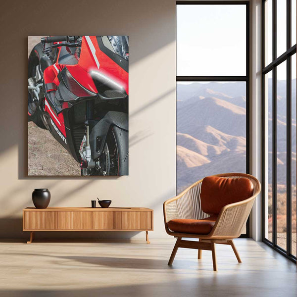 Ducati Panigale V4 Neon LED Metal Frame | Redline Superbike Wall Poster | High-Speed Glow Art 02