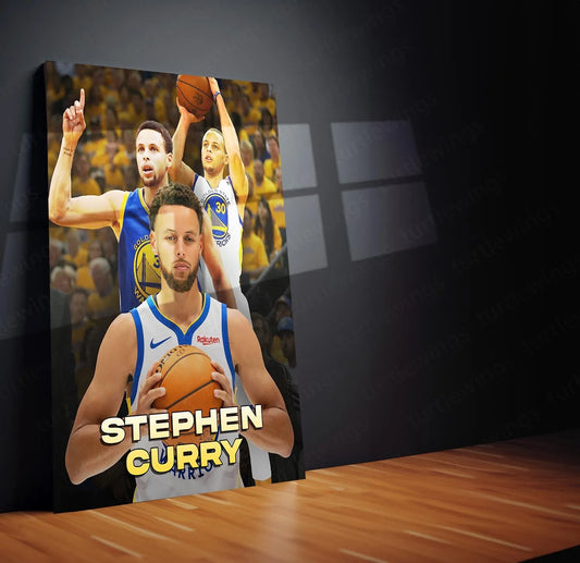 Stephen Curry Metal Poster – Legendary Basketball Icon Wall Art
