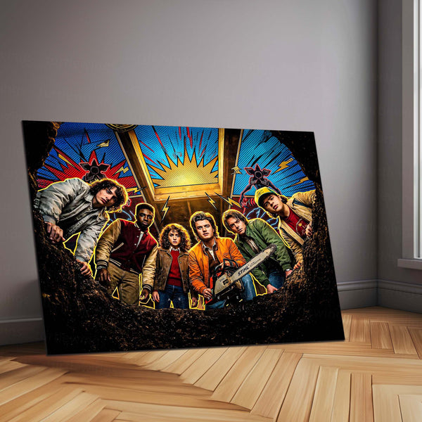 Movies & Series Metal Poster | Stranger Things Metal Frame | Dark Sci-Fi Wall Art | Upside Down Inspired Metal Poster 02