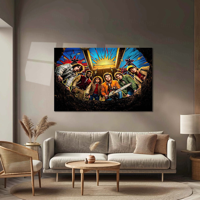 Movies & Series Metal Poster | Stranger Things Metal Frame | Dark Sci-Fi Wall Art | Upside Down Inspired Metal Poster 02