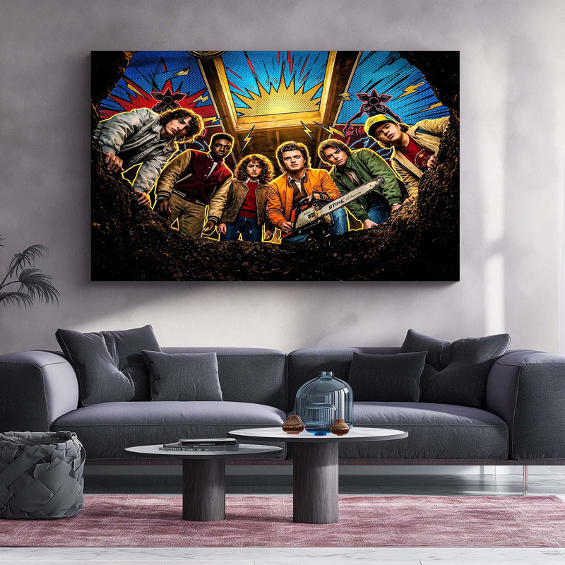 Movies & Series Metal Poster | Stranger Things Metal Frame | Dark Sci-Fi Wall Art | Upside Down Inspired Metal Poster 02