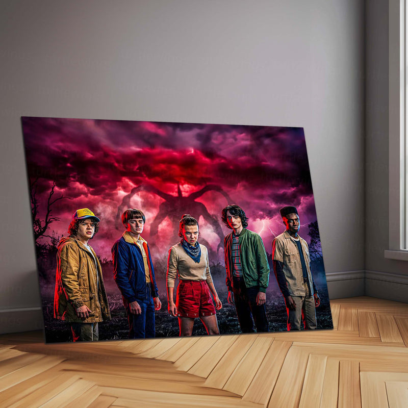 Movies & Series Metal Poster | Stranger Things Metal Frame | Dark Sci-Fi Wall Art | Upside Down Inspired Metal Poster 03