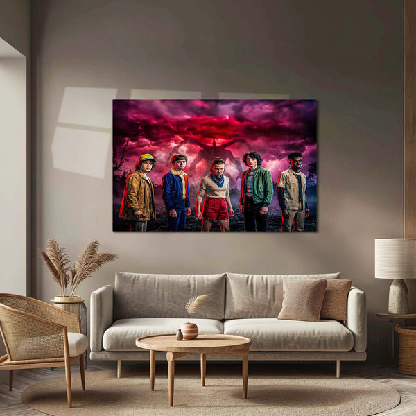 Movies & Series Metal Poster | Stranger Things Metal Frame | Dark Sci-Fi Wall Art | Upside Down Inspired Metal Poster 03
