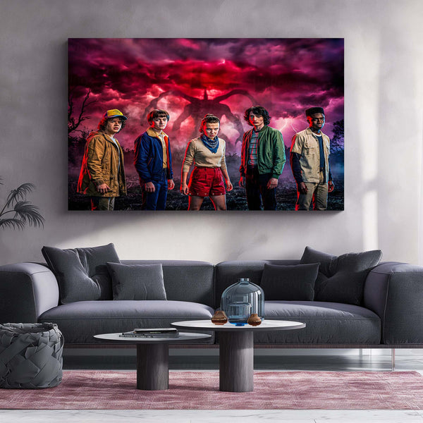 Movies & Series Metal Poster | Stranger Things Metal Frame | Dark Sci-Fi Wall Art | Upside Down Inspired Metal Poster 03