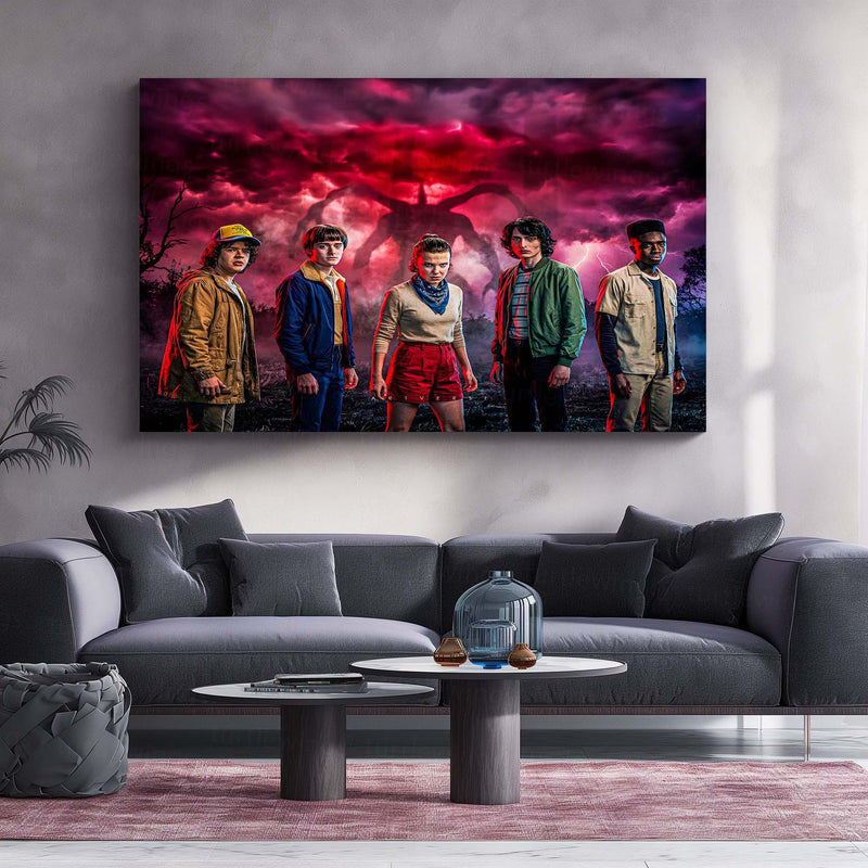 Movies & Series Metal Poster | Stranger Things Metal Frame | Dark Sci-Fi Wall Art | Upside Down Inspired Metal Poster 03