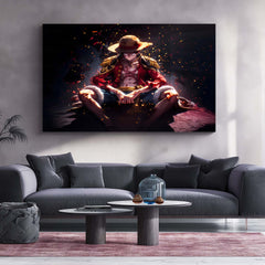 Luffy – Metal Frame | One Piece Anime Wall Art | Monkey D. Luffy Poster for Otaku & Straw Hat Pirates Fans 01