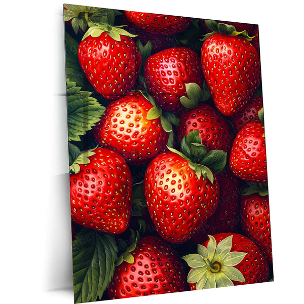 Urban Aesthetic Metal Poster | Strawberry Art Metal Poster – Sweet & Stylish Decor - TURTLEWINGS 