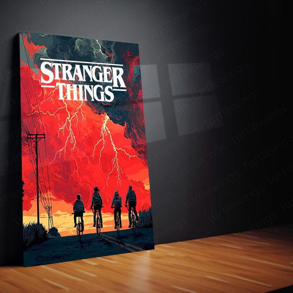 Movies & Series Metal Poster Set of 3 | Stranger Things Storm Horizon Triptych Wall Art