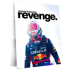 Quote Metal Poster | Max Verstappen – Success Is the Best Revenge Metal Frame Cold Execution, Champion Payback & F1 Dominance Wall Art | Relentless Motorsport Quote Metal Poster - TURTLEWINGS 