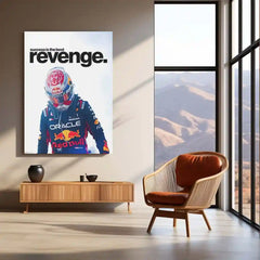 Quote Metal Poster | Max Verstappen – Success Is the Best Revenge Metal Frame Cold Execution, Champion Payback & F1 Dominance Wall Art | Relentless Motorsport Quote Metal Poster - TURTLEWINGS 