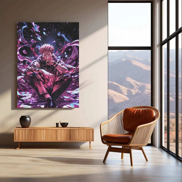 Sukuna Metal Poster – King of Curses | Jujutsu Kaisen Wall Art | Dark Power Decor 2 - TURTLEWINGS 