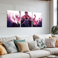 Anime Metal Poster Set of 3 | Ryomen Sukuna Throne Triptych Wall Art