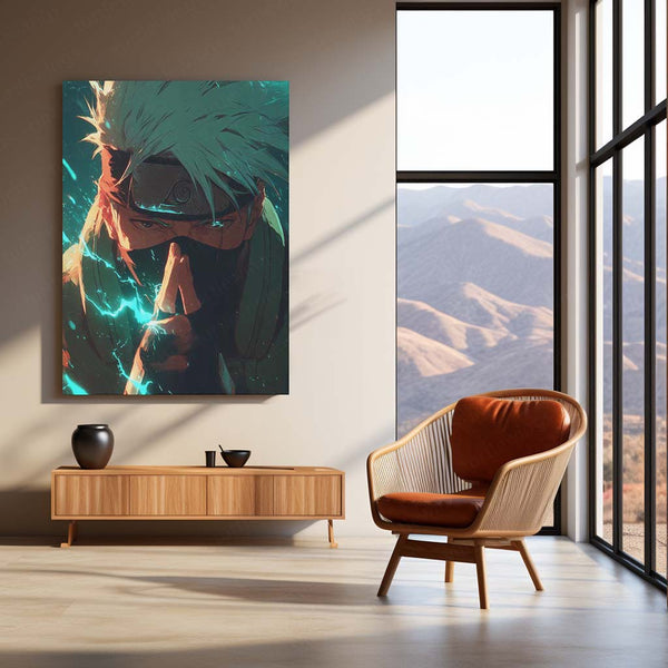 Kakashi Hatake Close-Up Metal Frame – Naruto Anime Wall Art | Sharingan Eye Poster | Cool Sensei Collectible for Otaku Fans - TURTLEWINGS 