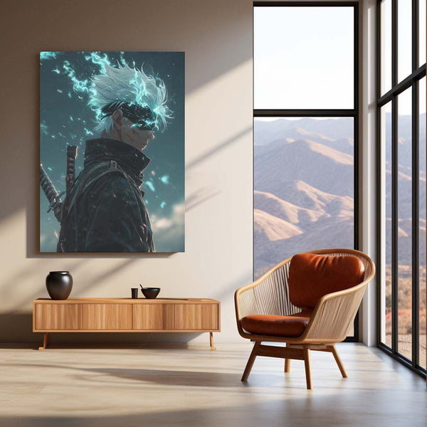 Gojo Satoru Metal Frame – Jujutsu Kaisen Wall Art | Infinity Eyes Anime Poster | Coolest Sorcerer Fan Collectible - TURTLEWINGS 