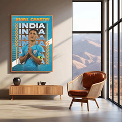 Sunil Chhetri Metal Poster | Indian Football Legend Wall Art | Iconic Sports Decor - TURTLEWINGS 