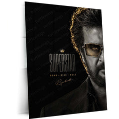 Superstar Rajinikanth Metal Poster | Premium Tamil Cinema Wall Art | Iconic Rajinikanth Metal Print