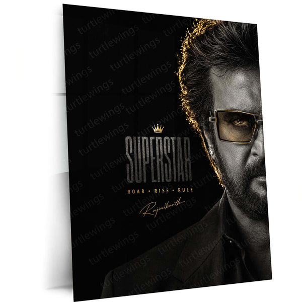 Superstar Rajinikanth Metal Poster | Premium Tamil Cinema Wall Art | Iconic Rajinikanth Metal Print