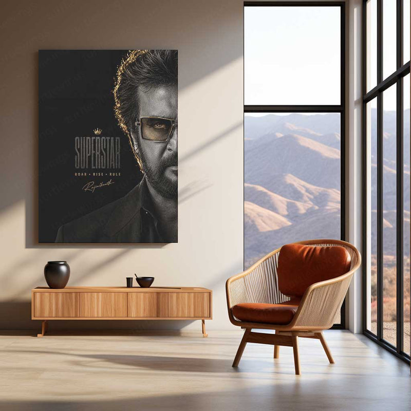 Superstar Rajinikanth Metal Poster | Premium Tamil Cinema Wall Art | Iconic Rajinikanth Metal Print