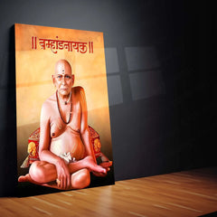 Spiritual Metal Poster | 🙏 Shree Swami Samarth Metal Poster | Akkalkot Maharaj Wall Art | Spiritual Decor for Devotees 01 - TURTLEWINGS 