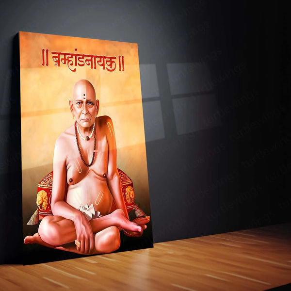 Spiritual Metal Poster | 🙏 Shree Swami Samarth Metal Poster | Akkalkot Maharaj Wall Art | Spiritual Decor for Devotees 01 - TURTLEWINGS 