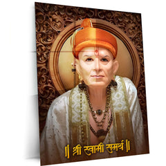 Spiritual Metal Poster | 🙏 Shree Swami Samarth Metal Poster | Akkalkot Maharaj Wall Art | Spiritual Decor for Devotees 03 - TURTLEWINGS 
