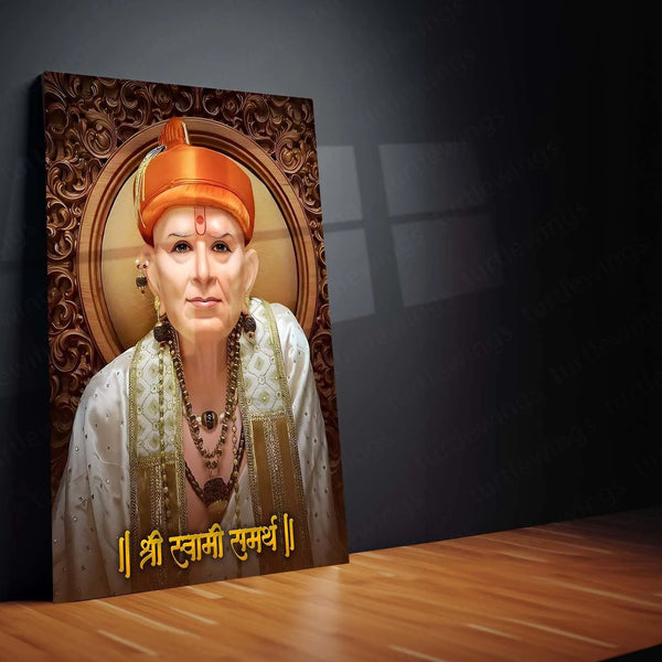 Spiritual Metal Poster | 🙏 Shree Swami Samarth Metal Poster | Akkalkot Maharaj Wall Art | Spiritual Decor for Devotees 03 - TURTLEWINGS 