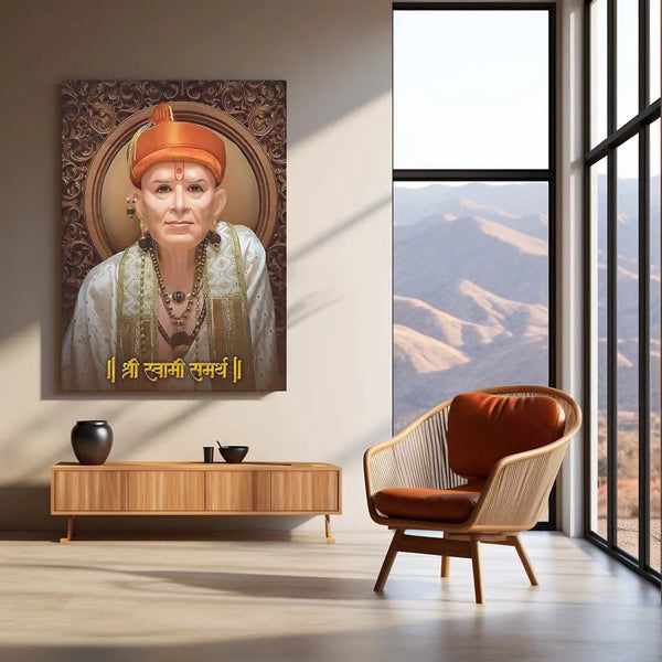 Spiritual Metal Poster | 🙏 Shree Swami Samarth Metal Poster | Akkalkot Maharaj Wall Art | Spiritual Decor for Devotees 03 - TURTLEWINGS 