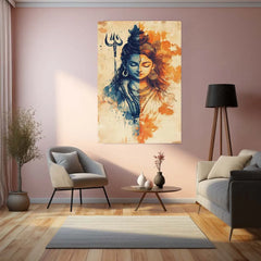 Spiritual Metal Poster | Lord Shiv Parvati Metal Poster | Divine Couple Wall Art | Spiritual Decor for Home & Temple 02 - TURTLEWINGS 