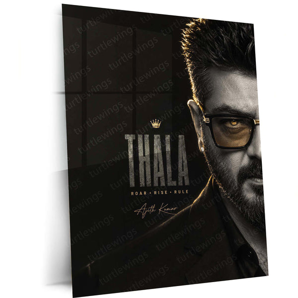 Thala Ajith Kumar Metal Poster | Premium Tamil Cinema Wall Art | Iconic Ajith Kumar Metal Print