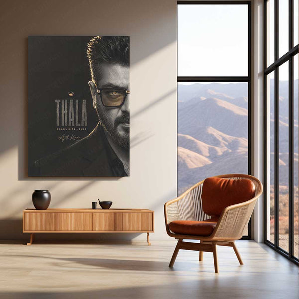 Thala Ajith Kumar Metal Poster | Premium Tamil Cinema Wall Art | Iconic Ajith Kumar Metal Print