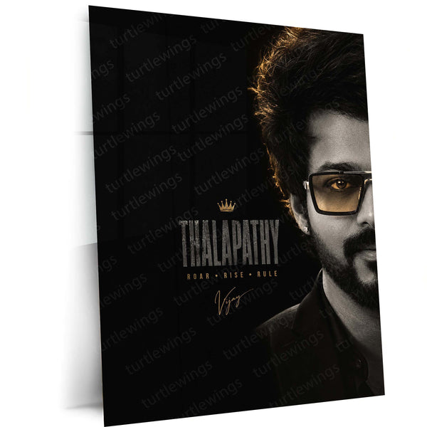 Thalapathy Vijay Metal Poster | Premium Tamil Superstar Wall Art | Iconic Vijay Metal Print