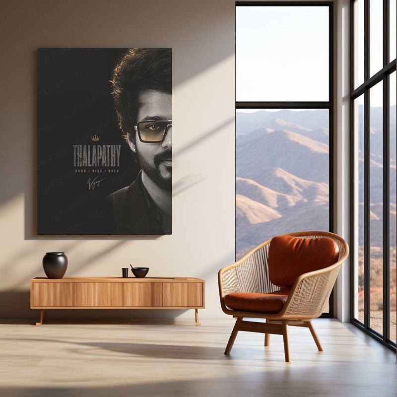 Thalapathy Vijay Metal Poster | Premium Tamil Superstar Wall Art | Iconic Vijay Metal Print