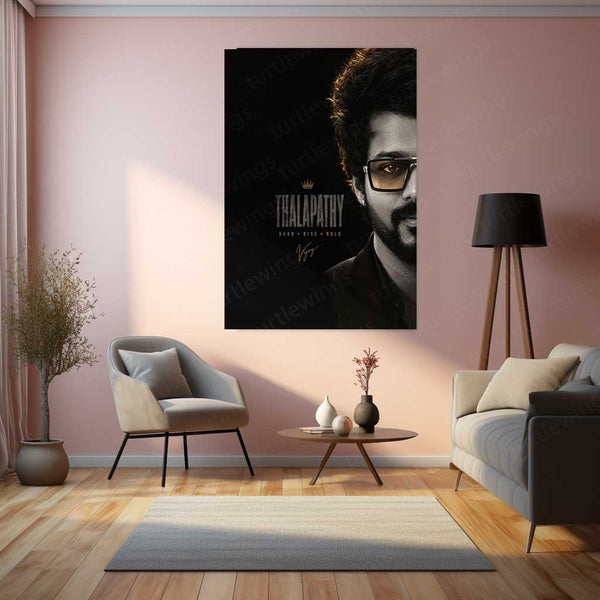 Thalapathy Vijay Metal Poster | Premium Tamil Superstar Wall Art | Iconic Vijay Metal Print