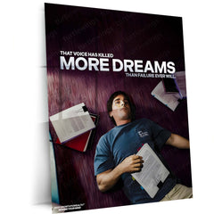 Quote Metal Poster | Christian Bale – That Voice Has Killed More Dreams Metal Frame Silencing Self-Doubt, Inner Discipline & Mental Strength Motivational Wall Art | Psychological Grit Quote Metal Poster