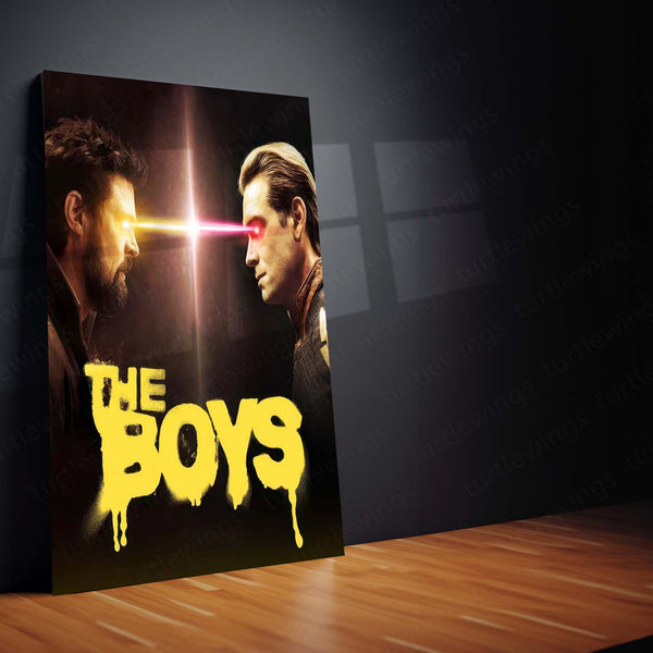 The Boys Epic Face-Off – Butcher vs Homelander | Superhero Showdown Metal Frame Poster