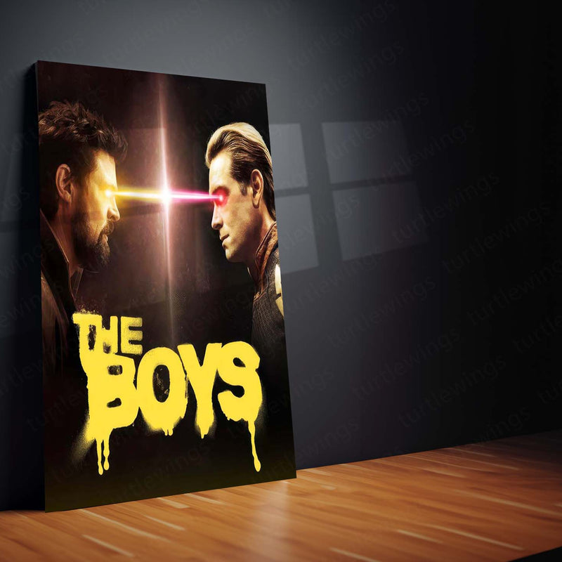 The Boys Epic Face-Off – Butcher vs Homelander | Superhero Showdown Metal Frame Poster